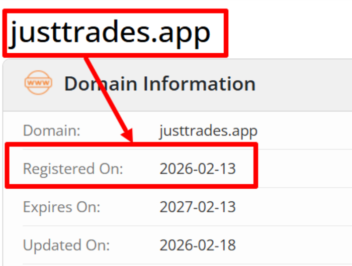 Мошеннический брокер Just.Trades (justtrades.app) Отзывы и возврат денег! 6 Just.Trades возраст