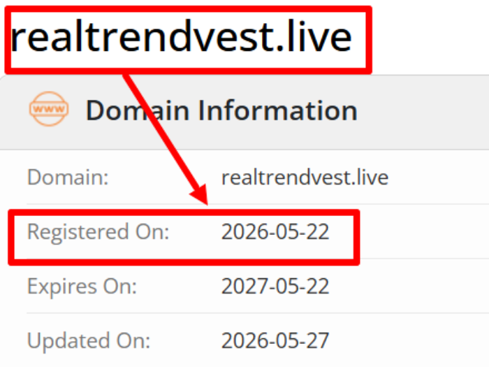 Мошеннический брокер Real Trend Invest (realtrendvest.live) Отзывы и возврат денег! 6 Real Trend Invest возраст