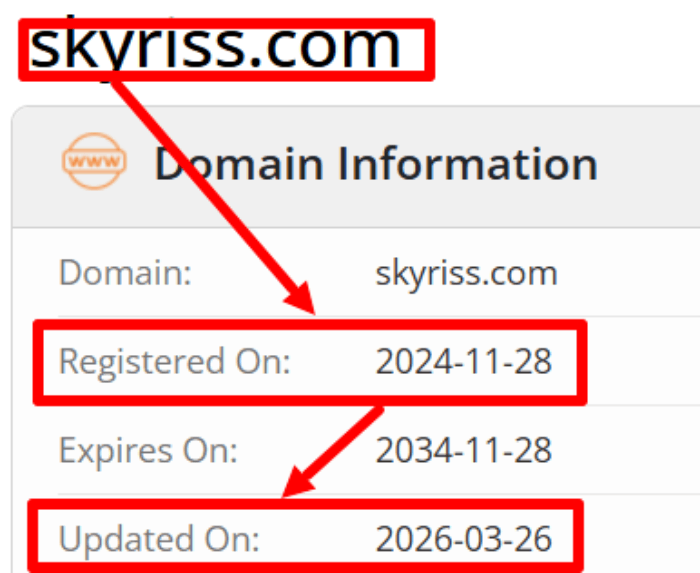Мошеннический брокер Skyriss (skyriss.com) Отзывы и возврат денег! 6 Skyriss возраст