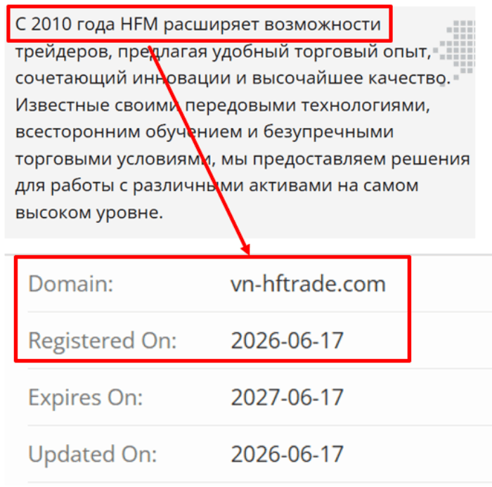 Мошеннический брокер HF Markets (vn-hftrade.com) Отзывы и возврат денег! 6 HF Markets возраст