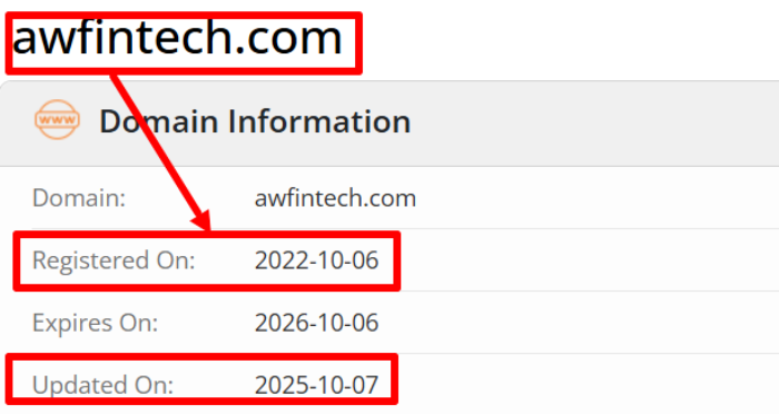 Мошеннический брокер AW Fintech (awfintech.com) Отзывы и возврат денег! 6 AW Fintech возраст