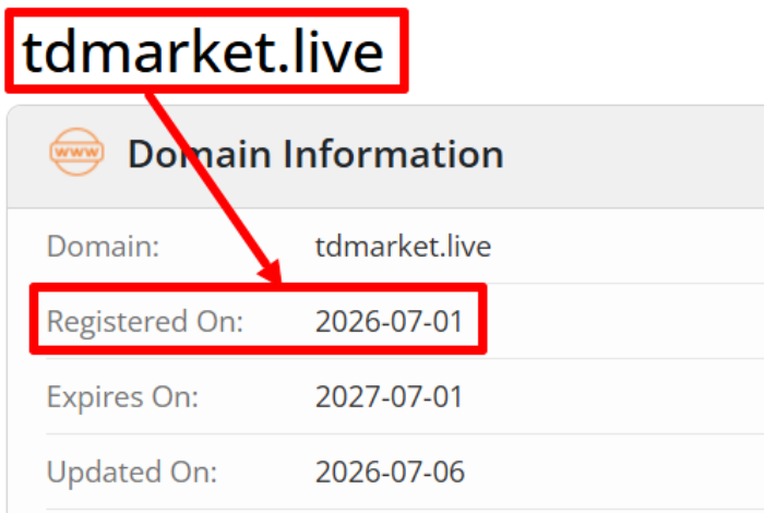 Мошеннический брокер TD MARKET (tdmarket.live) Отзывы и возврат денег! 6 TD MARKET возраст