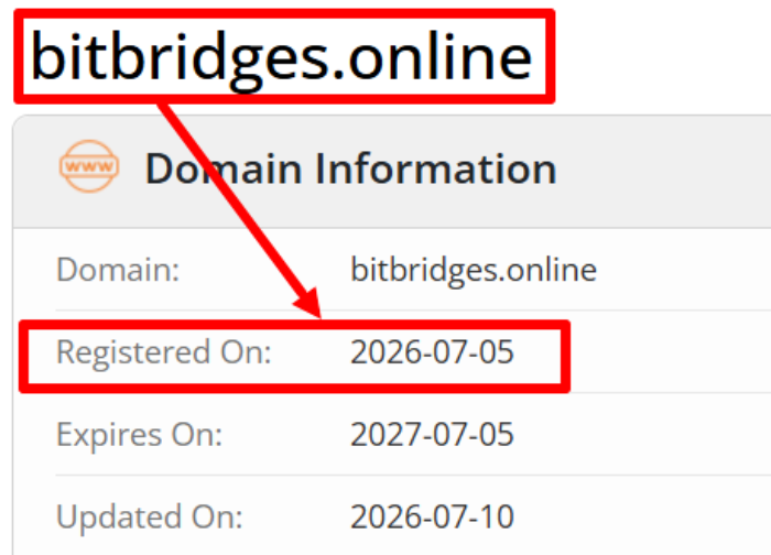 Мошеннический брокер BitBridges (bitbridges.online) Отзывы и возврат денег! 6 BitBridges возраст