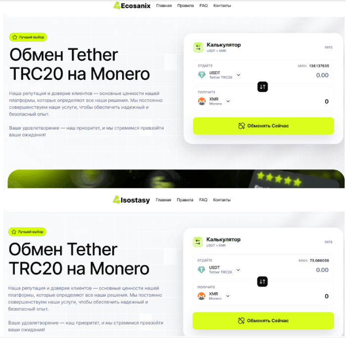 Мошеннический обменник Ecosanix (ecosanix.com) Отзывы и возврат денег! 6 Ecosanix копии
