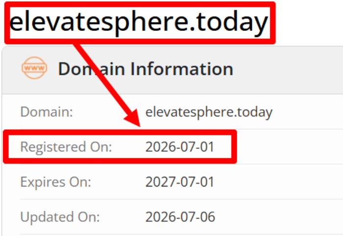Мошеннический брокер ElevateSphere (elevatesphere.today) Отзывы и возврат денег! 6 ElevateSphere возраст