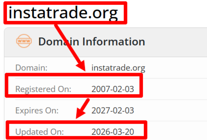 Мошеннический брокер InstaTrade (instatrade.org) Отзывы и возврат денег! 6 InstaTrade возраст