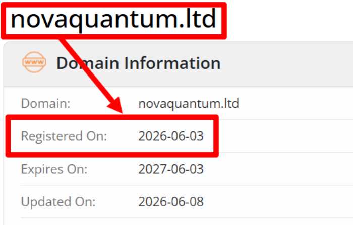 Мошеннический брокер Nova Quantum LTD (novaquantum.ltd) Отзывы и возврат денег! 6 Nova Quantum LTD возраст
