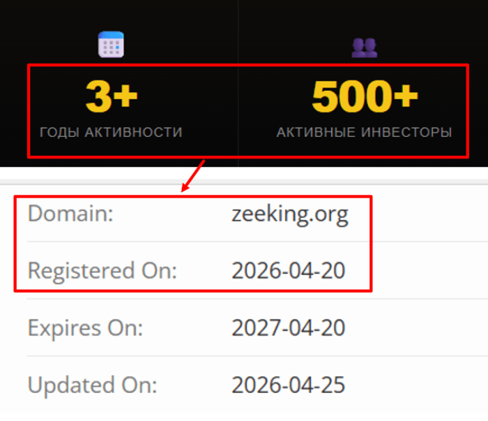 Мошеннический брокер ZEEKING (zeeking.org) Отзывы и возврат денег! 6 ZEEKING возраст
