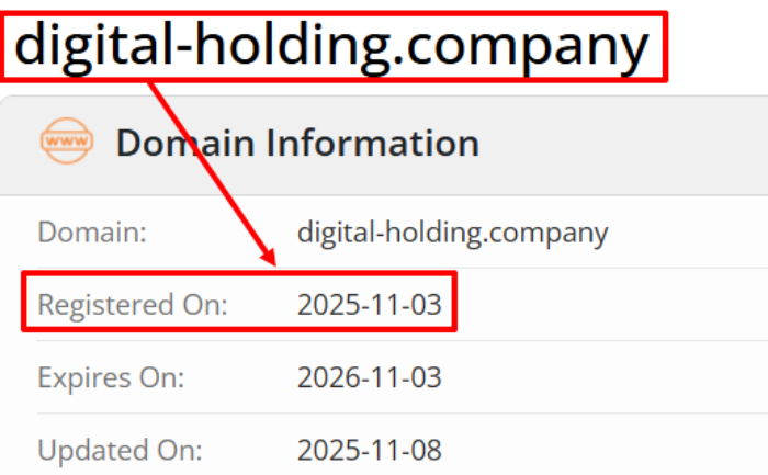 Мошеннический брокер Digital Holding (digital-holding.company) отзывы и возврат денег! 6 Digital Holding возраст