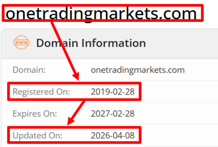 Мошеннический брокер ONE TRADING MARKETS (onetradingmarkets.com) Отзывы и возврат денег! 6 ONE TRADING MARKETS возраст