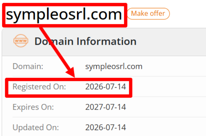 Мошеннический брокер Symple OSRL (sympleosrl.com) Отзывы и возврат денег! 6 Symple OSRL возраст