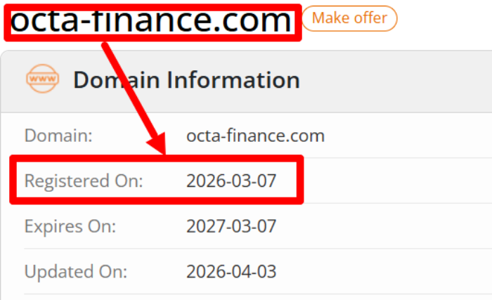 Мошеннический брокер Octa Finance (octa-finance.com) Отзывы и возврат денег! 6 Octa Finance возраст