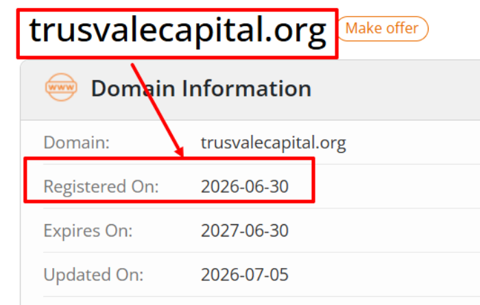 Мошеннический брокер Trusvale Capital (trusvalecapital.org) Отзывы и возврат денег! 6 Trusvale Capital возраст