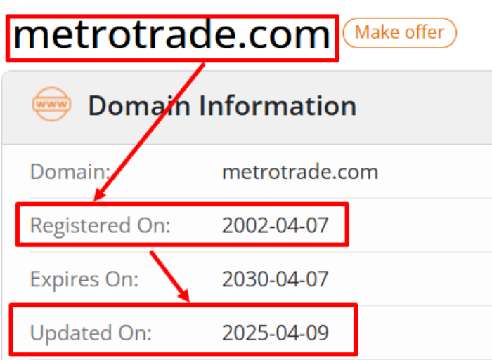 Мошеннический брокер MetroTrade (metrotrade.com) Отзывы и возврат денег! 6 MetroTrade возраст