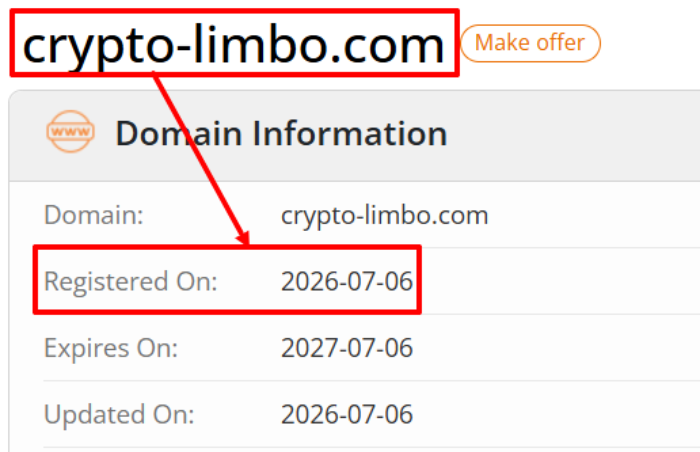 Мошеннический брокер CryptoLimbo (crypto-limbo.com) Отзывы и возврат денег! 6 CryptoLimbo возраст