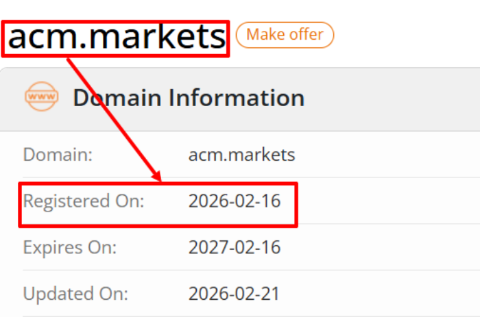 Мошеннический брокер AC Markets (acm.markets) Отзывы и возврат денег! 6 AC Markets возраст