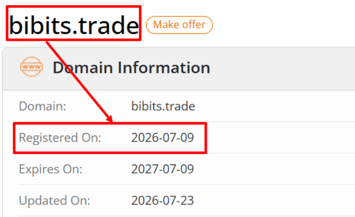 Мошеннический брокер Bibits.trade (bibits.trade) Отзывы и возврат денег! 6 Bibits.trade возраст