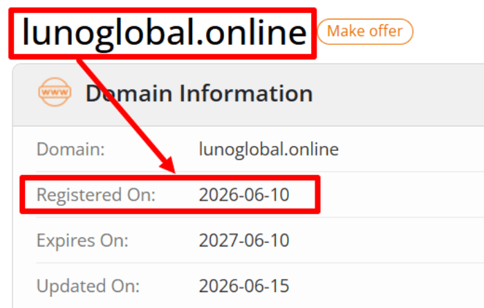 Мошеннический брокер Luno Global (lunoglobal.online) Отзывы и возврат денег! 6 Luno Global возраст