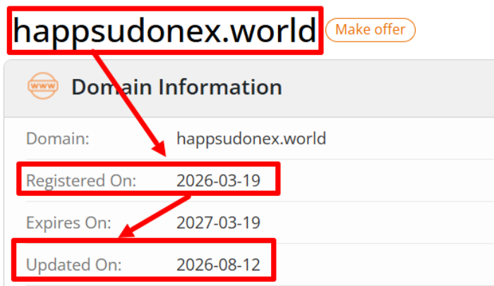 Мошеннический брокер HAPPSUDONEX (happsudonex.world) Отзывы и возврат денег! 7 HAPPSUDONEX возраст