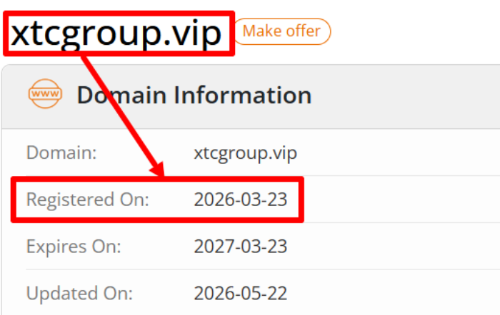 Мошеннический брокер XTCGROUP (xtcgroup.vip) Отзывы и возврат денег! 7 XTCGROUP возраст